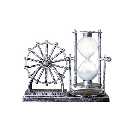 Fritstående bogstavstryk timeglas ornament vintage pariserhjul timeglas displayform hjem indretning