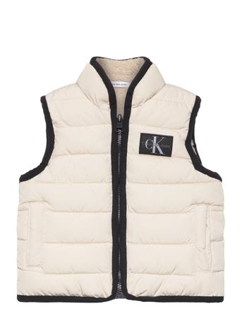 Mix Media Teddy Vest Fôret Vest Beige Calvin Klein*Betinget Tilbud