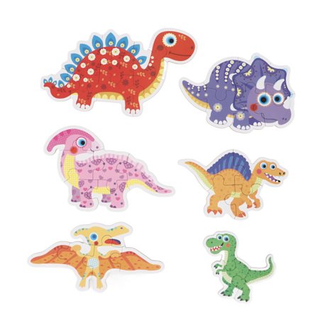 Trä Dinosaurie Pussel Pedagogiska Burr Fria Pussel Leksaker för Småbarn 3 År och Äldre