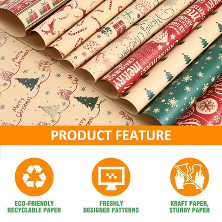 Julegavepapir Fortykket julekraftpapir engros Juletræ elg gaveæske indpakningspapir