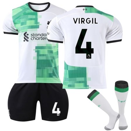 2023-2024 Liverpool Borte Barn Fotballdrakt Kit nr 4 VIRGIL 20