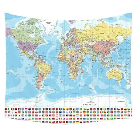 Verdensatlas veggteppe for barn og studenter, Verdensatlas med