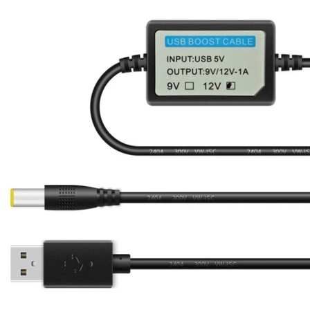 USB 5V Till 12V / 5V till 9V DC Kabel Step-up Adapter Kabel För WiFi Router Light Heat Sink 5V mini högtalare med Boost