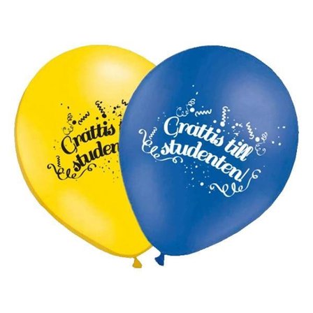 10-Pak - Balloner Tillykke til Studenten - Student Ballon