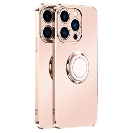 Iphone 14 Skal Ringhållare Electroplating Kickstand - Rosa