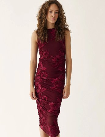 Noella Lavinia Dress - Burgundy - S