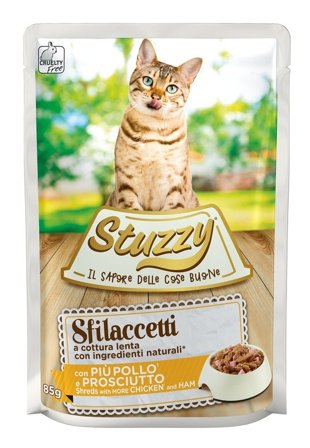 Stuzzy Sfilaccetti Con Più Pollo/Prosciutto Cibo Umido Gatti