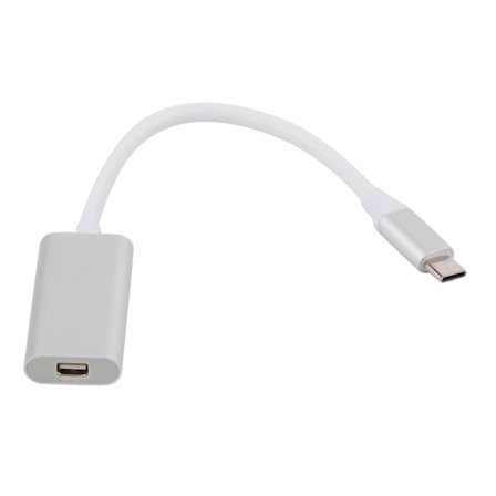 USB3.1 Type-C til Mini DisplayPort Adapter USBC til Mini DP Konverter til Macbook Sølv