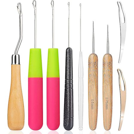 9 kpl Dreadlocks-koukkusetti, Lukkokoukku Dread Crochet -koulut hiusten lukitsemiseen, Lukitusväline Locsille