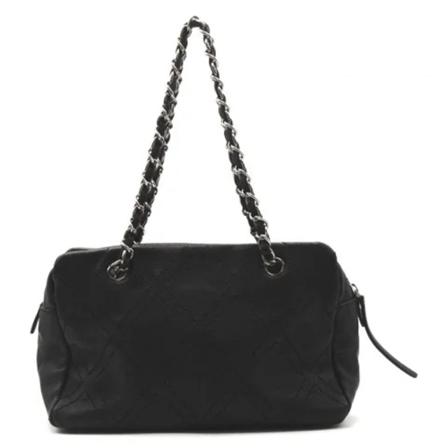 Chanel Vintage Pre-owned Læder totes Sort, Dame Vintage Tasker, Størrelse: ONE Size