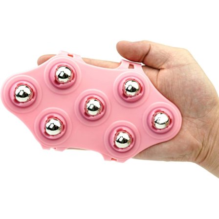 Palmeformet hanske massasjeapparat, rosa, 360 graders rulle psykologisk massasje manuell