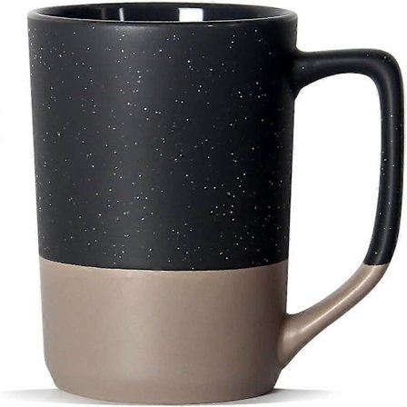 350 ml kaffekrus, tofarvet kombination stort keramisk te-krus med stort håndtag med hvide pletter til mænd kvinder restaurant hjemmekontor varme 