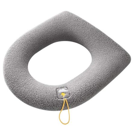 Paksuuntunut wc-istuimen pehmuste, lämmin ja pehmeä talvella, pestävä wc-istuin, wc-istuin, bideesuojus, kylpyhuoneen tarvikkeet harmaa