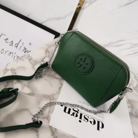 Kvinnor Läder Handväska Shell Axelväska Dubbel dragkedja Kohud All-Match Mini Crossbody Bag Green