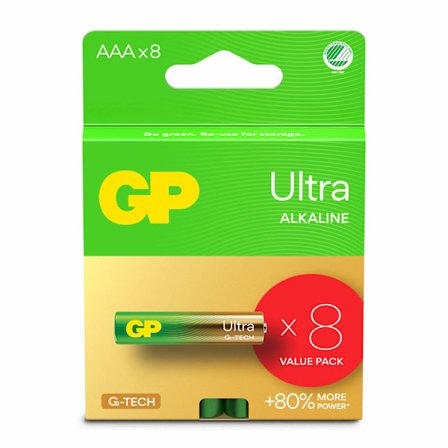 GP Ultra Alkaline Batteri AAA LR03 8-pack