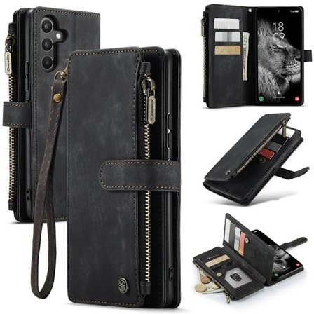 CaseMe Samsung A34 5G CaseMe Big Wallet Pungetui - Sort