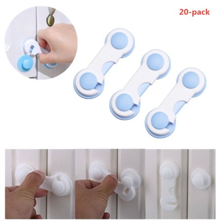 20-pack baby Starkt självhäftande boxskyddslås Blå 20st
