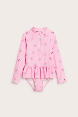 Kappahl | Strój kąpielowy UV z długimi rękawami Jasnoróżowy 98/104 | Jasnoróżowy