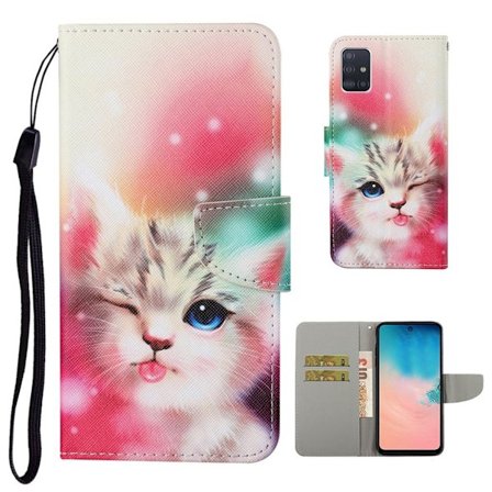 Wonderland Samsung Galaxy A51 Flip Etui - Sød Kat