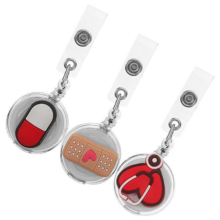 3 stk. bærbare ID-kortholdere, genanvendelige ID-kortholdere, sammentrækkelige badgespænder, bærbare badges