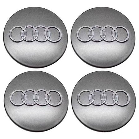 60MM 4-pack Audi Silver Center Caps,A