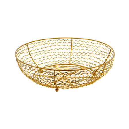 Nordisk husholdning smidd jern oppbevaringskurv hul skrivebord rund snacks kurv stue fruktkurv kjøkkendekorasjon 25X25X7.5 Cm