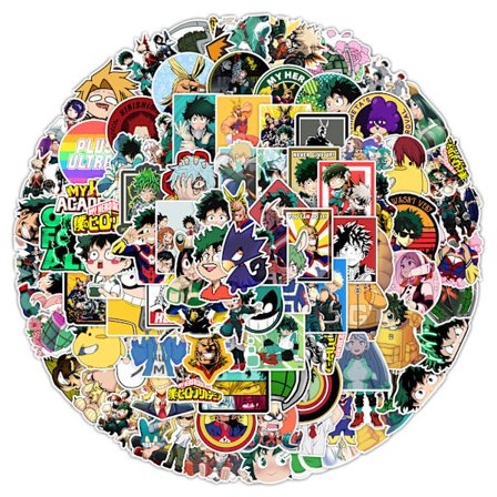 100 st klistermärken - Hero Academia karaktärer