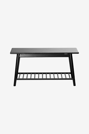 Cinas - Entrebænk Noble med skohylde 90x35 cm - Sort - Bænke - Fra Homeroom