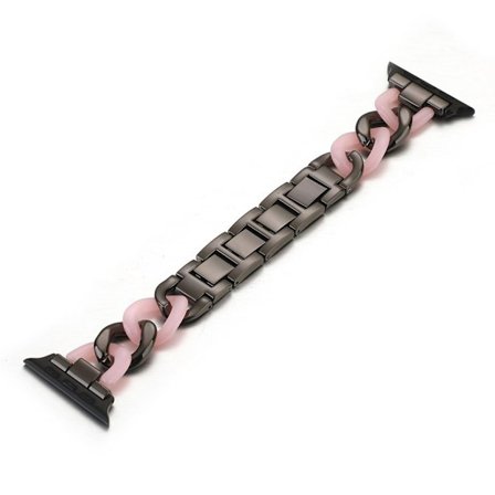 Apple Watch Series 6 / 5 44mm unique chain link watch band - Pink / Black