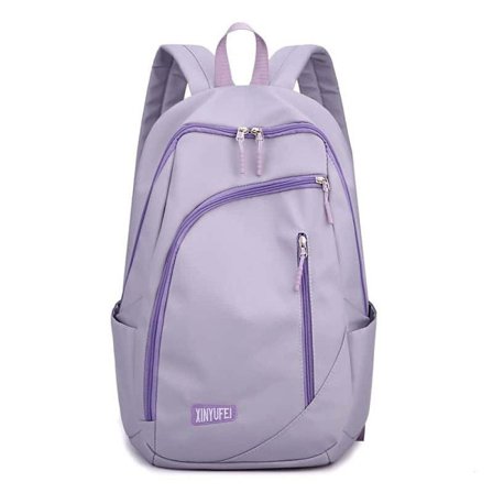Skolesekk Ryggsekk for Menn og Kvinner Fritid Utendørs Reise Ryggsekk for Ungdomsskoleelever - Lilla