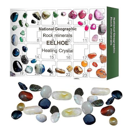 24 Gitter Krystal Healing Sten Sæt Kunst Og Håndværk Kommende Krystal Sten Julegave