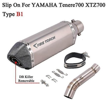Til Yamaha Tenere700 Tenere 700 Xtz700 2019-2022 Motorcykel Udstødning Udslipssystem Modificer Mellemled Rør Moto Lyddæmper Db Kille