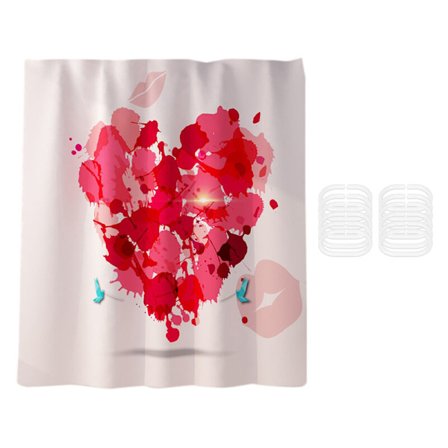 Kjærlighet Hjerte Dusj Gardiner Vanntett Trykk for Bad Badekar Deksel 180X180 Cm