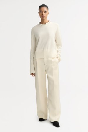 Soft Goat - Regular fit crewneck - Women cashmere sweater - S - Feather White