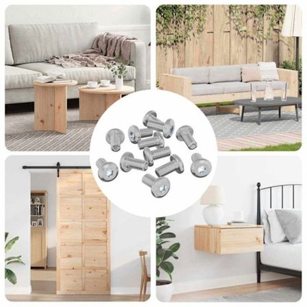 Skruv - lätt montering Vidaxl Låsskruv Uni 12 st Silver M6 x 12 mm Stål