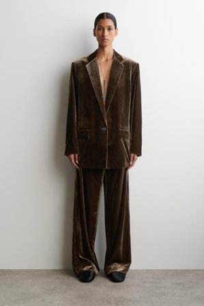 COS Women's Blazer Monopetto In Velluto in Marrone