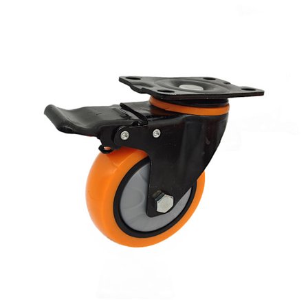 Hjul, Heavy Duty Castor Wheels, 100mm Svingbare Hjul med Bremse