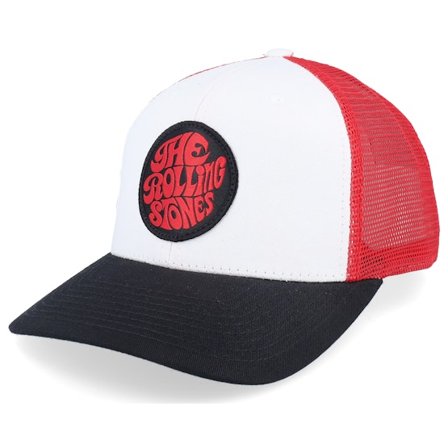 The Rolling Stones - White - trucker - Cap - The Rolling Stones Patch White/Scarlet Trucker - Hatstore