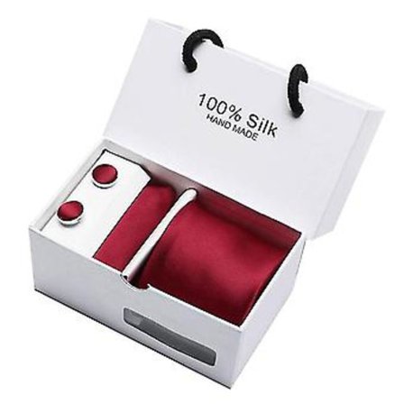 5-pack Manschettknappar Näsduk Slips Kostym Bröllop Fest Tillbehör Gåva SB14