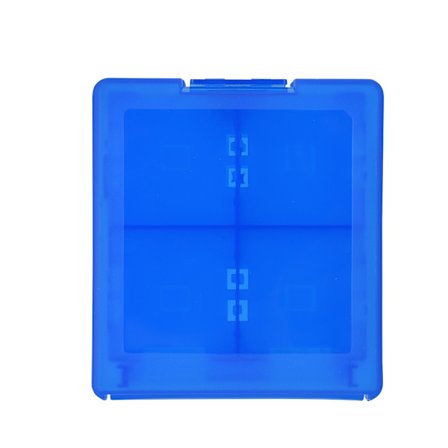 16 i 1 beskyttende hardplast spillkort oppbevaringskassett etuiholder for Nintendo 3DS blå