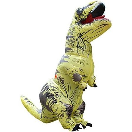 Uppblåsbar Kostym, Dinosaurie Kostym, Halloween Kostym, Vuxen Kostym (gul)