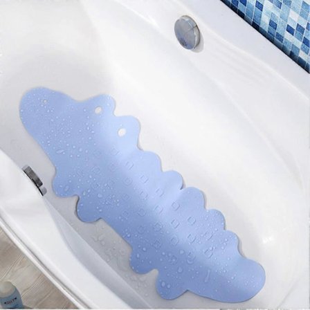 Ukeler Sklisikre Badematter Massasje Dusjmatte for Barn, 95 cm L x 34 cm B, Blå Krokodille