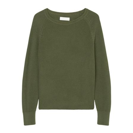 Marc O'Polo, Slightly cropped crewneck knitted jumper Groen, Dames, Maat:S