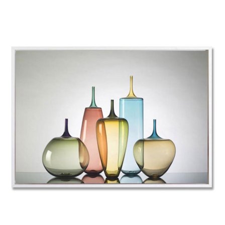 Canvas-taulu, 93x63cm, moniväriset pullot -aihe