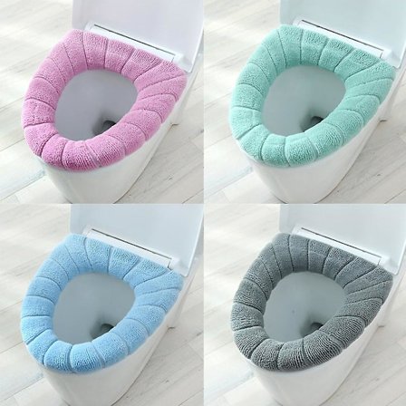 4 stk. toiletsæder, toiletsædebetræk pude badeværelse blødt og varmt vaskbart betræk