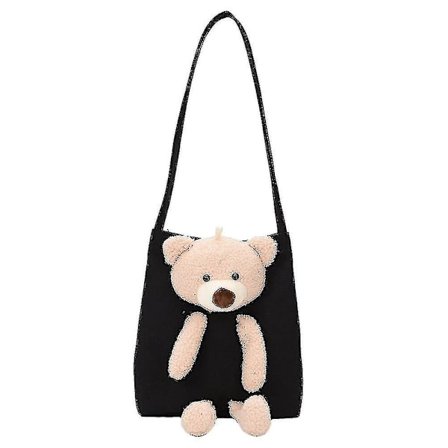 Mote-søt Casual Tegneserie Handlepose for Barn Daglig Reiseveske Svart