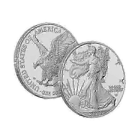 Fint Sølvmønt, 1 Oz American Eagle Brilliant Ucirculeret, Bullion Mønt Fra USA, Med Moderne Teknologi Og Traditionel