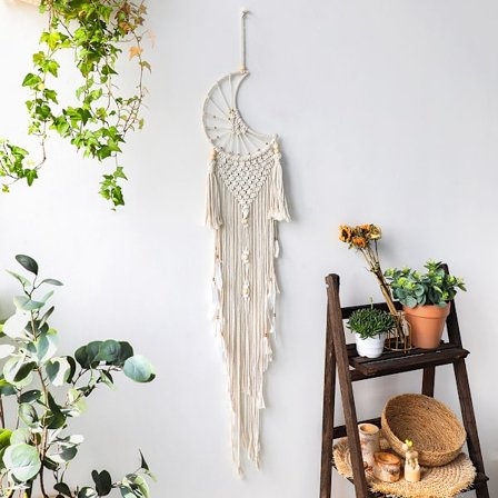 Drømmefanger Stor Makrame Håndlavet Drømmefanger Fjer Drømmeca