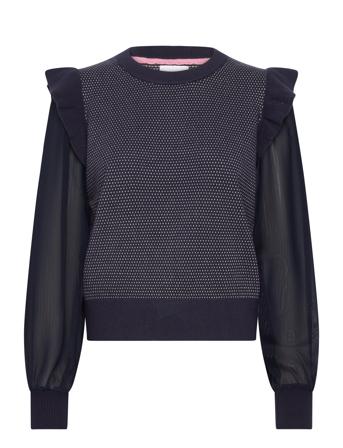 Numagnolia W/O Emb Pullover Tops Knitwear Jumpers Black Nümph