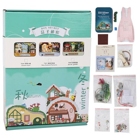 DIY Pieni Puinen Nukkekodin Teatterilaatikko Lelu Elektronisin Ominaisuuksin Lapsille Lahja T-005